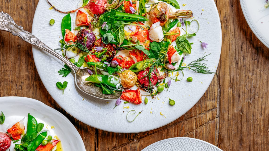 Maine Lobster Salad with Spring Peas, Radish and Tarragon Vinaigrette Recipe