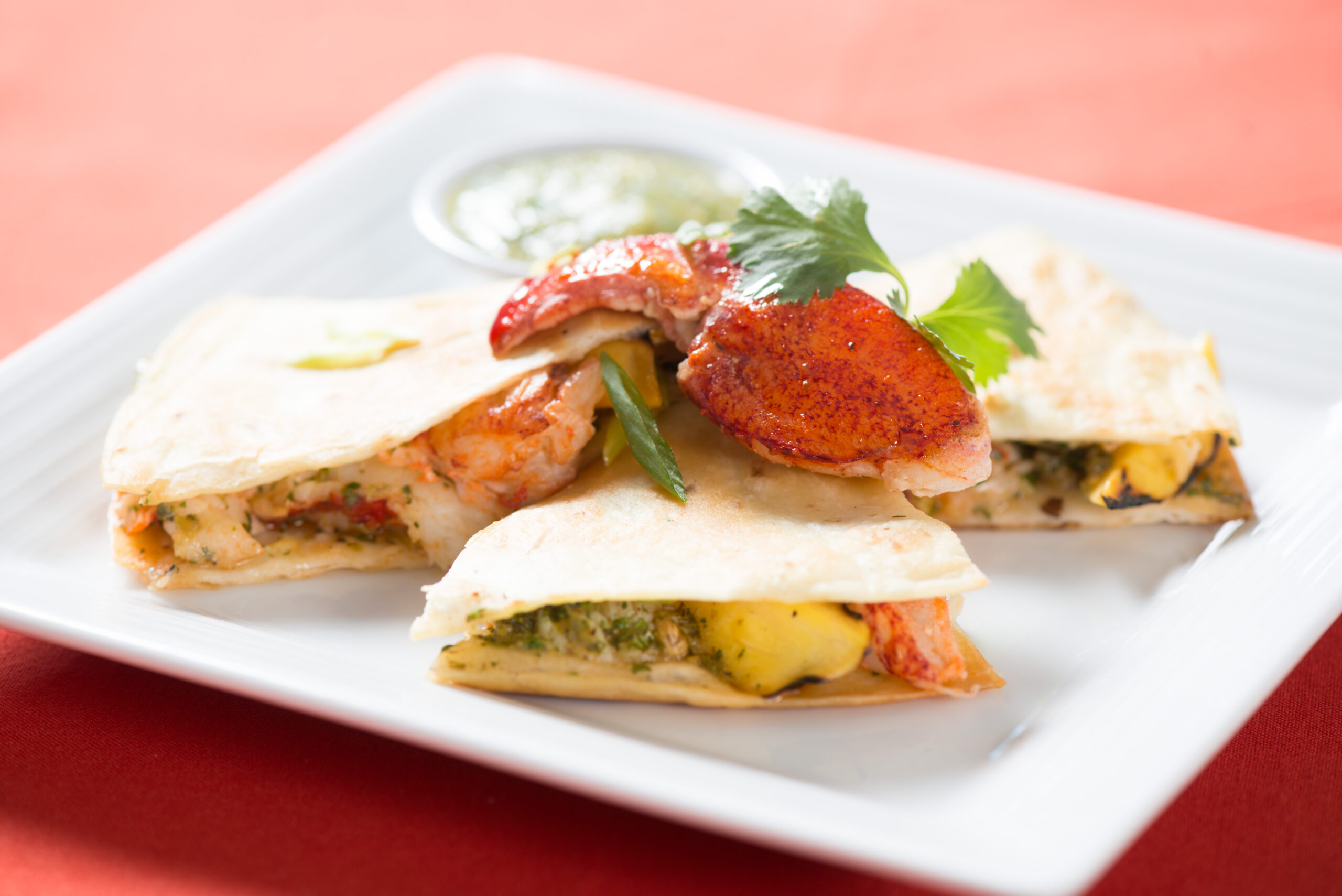 Maine Lobster and Mango Quesadilla with Tomatillo Salsa Recipe