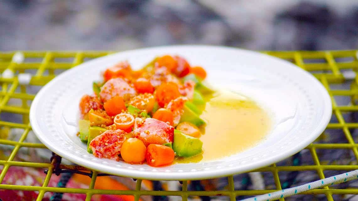 Maine Lobster Piri Piri with Gooseberries, Cucumber and Avocados - Recipe