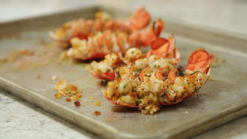 Baked Stuffed Maine Lobster Tails recipe image