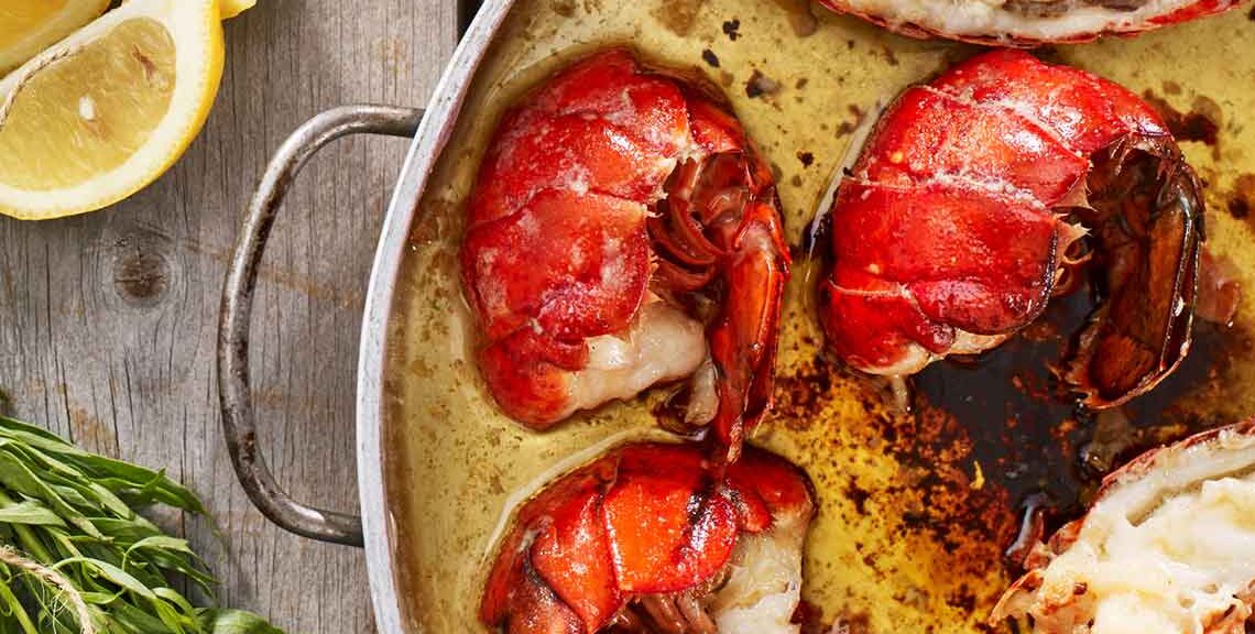 Butter Poached Maine Lobster Tails recipe image