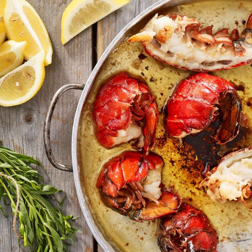 Butter Poached Maine Lobster Tails recipe image