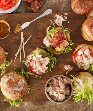 Bacon, Maine Lobster and Tomato Sliders recipe image