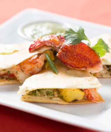 Maine Lobster and Mango Quesadilla with Tomatillo Salsa recipe image