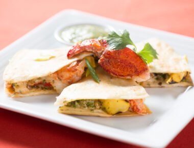 Maine Lobster and Mango Quesadilla with Tomatillo Salsa