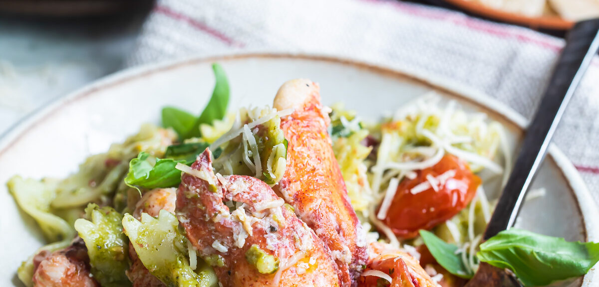 Maine Lobster Pesto Pasta recipe image