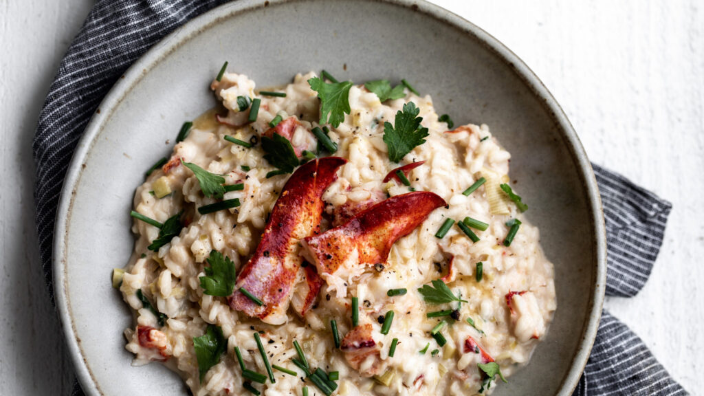 Maine Lobster Risotto with Sautéed Leeks & Gouda recipe image