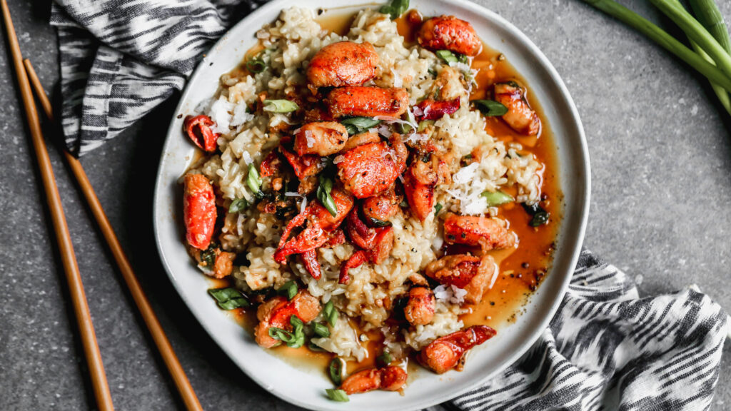Soy and Maple Lobster with Coconut Rice recipe image