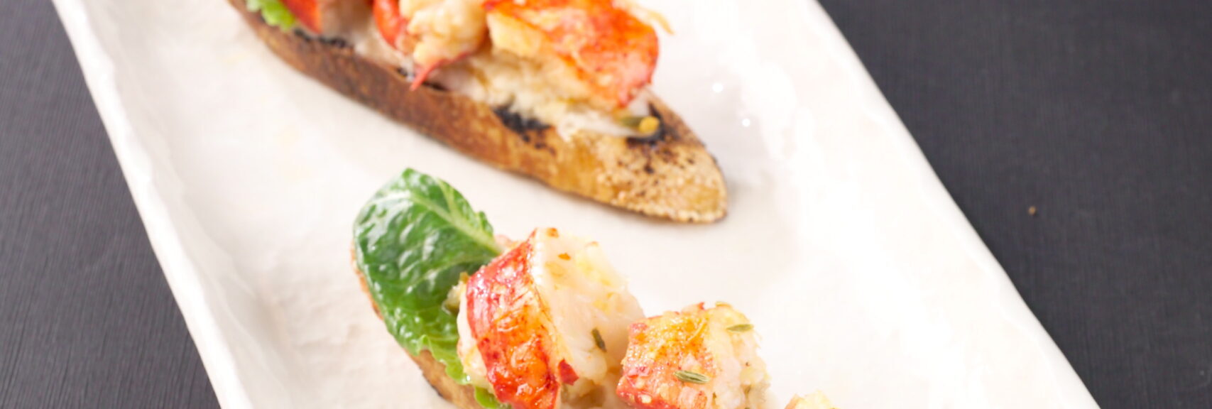 Roasted Maine Lobster on Garlic and White Bean Bruschetta recipe image