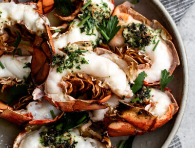 Broiled Maine Lobster Tails with Compound Herb Butter