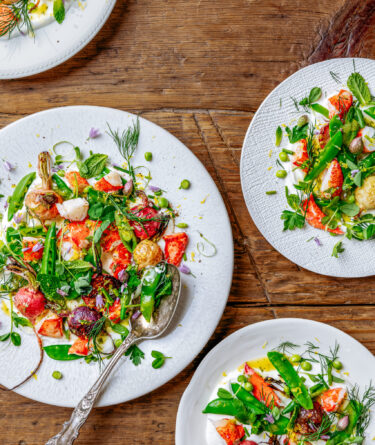 Maine Lobster Salad with Spring Peas, Radish and Tarragon Vinaigrette recipe image