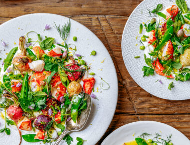 Maine Lobster Salad with Spring Peas, Radish and Tarragon Vinaigrette