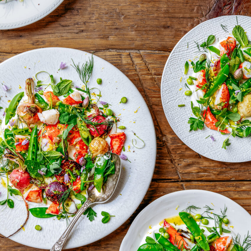 Maine Lobster Salad with Spring Peas, Radish and Tarragon Vinaigrette recipe image