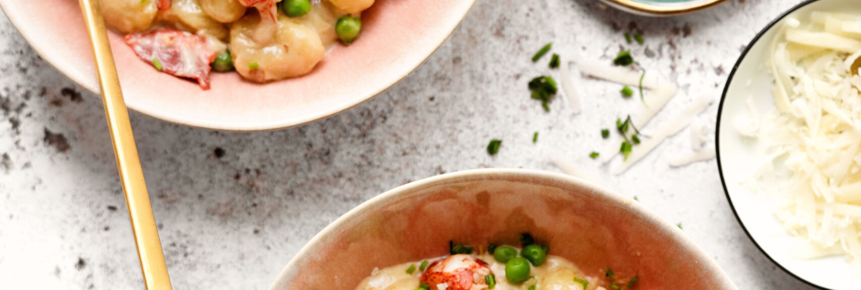 Creamy Gnocchi with Maine Lobster and Crispy Prosciutto and Peas recipe image