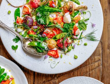 Maine Lobster Salad with Spring Peas, Radish and Tarragon Vinaigrette