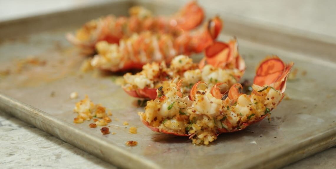 Baked Stuffed Maine Lobster Tails recipe image