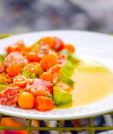 Maine Lobster Piri Piri with Gooseberries, Cucumber and Avocados recipe image