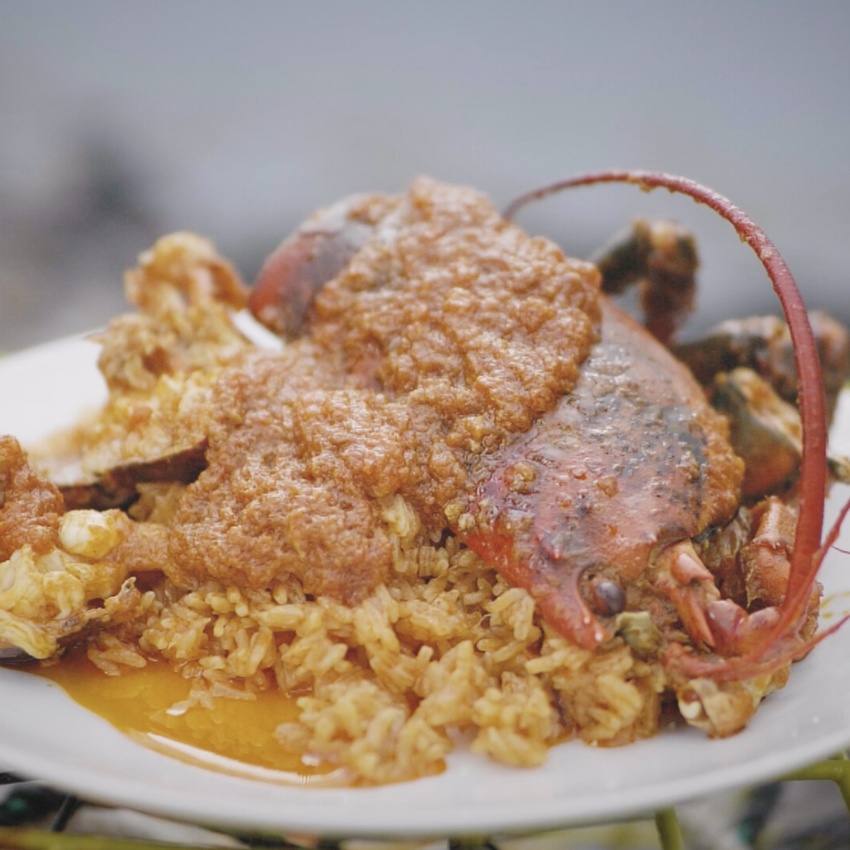 Nigerian Jollof Rice with Maine Lobster Red Stew recipe image