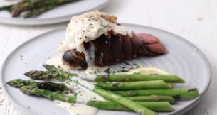 Recipe: Maine Lobster Tails with Creamy Lemon Parmesan and Asparagus