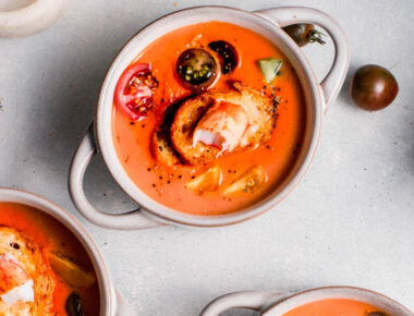 Mini Maine Lobster Grilled Cheese with Creamy Tomato Soup