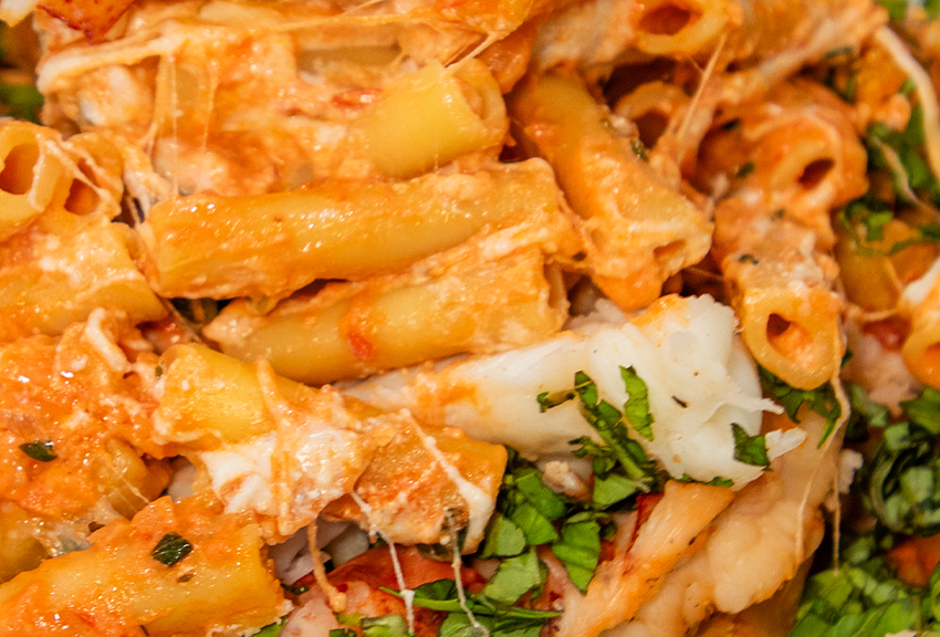 Baked Ziti Alla Vodka With Air-Fried Maine Lobster Tail recipe image
