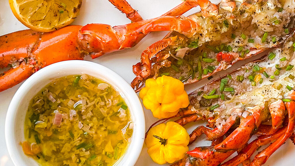 Grilled Whole Maine Lobster with Escovitch Butter recipe image