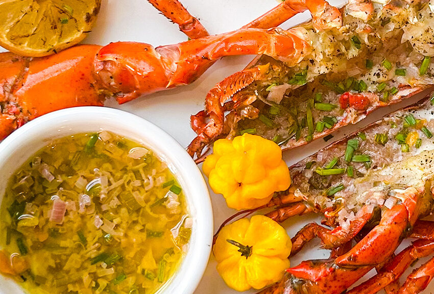 Grilled Whole Maine Lobster with Escovitch Butter recipe image