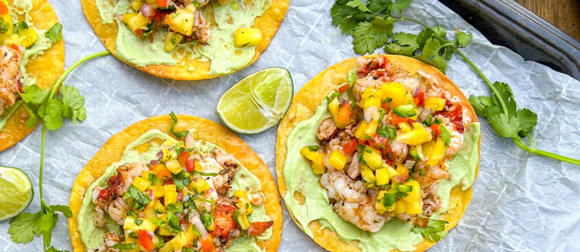 Broiled Maine Lobster Tostada with Pineapple Salsa