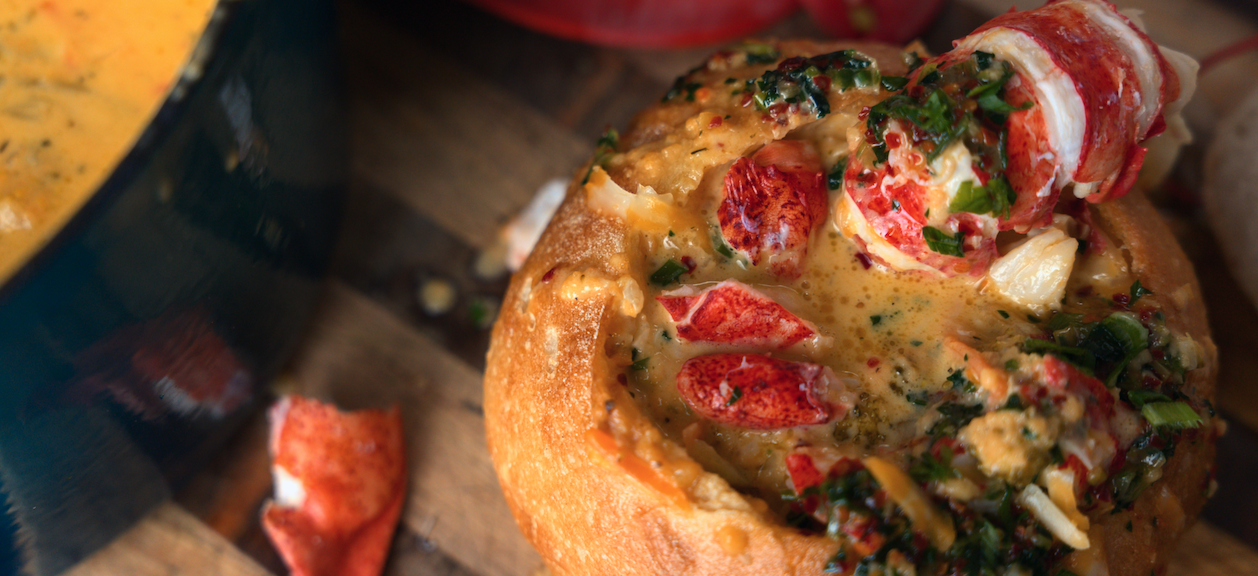 Broccoli Cheddar and Maine Lobster Soup recipe image