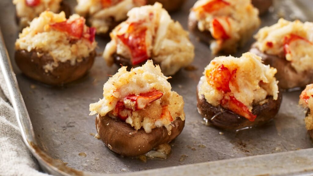 Crab and Maine Lobster Stuffed Mushrooms recipe image
