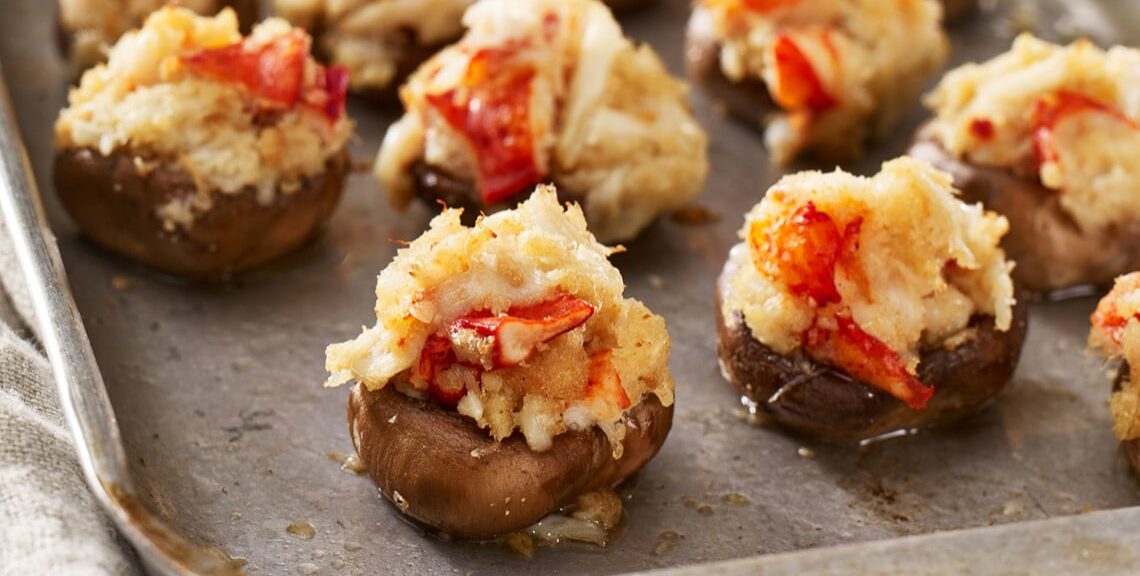 Crab and Maine Lobster Stuffed Mushrooms recipe image