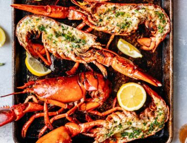Split Whole Broiled Maine Lobster with Lemon Herb Butter